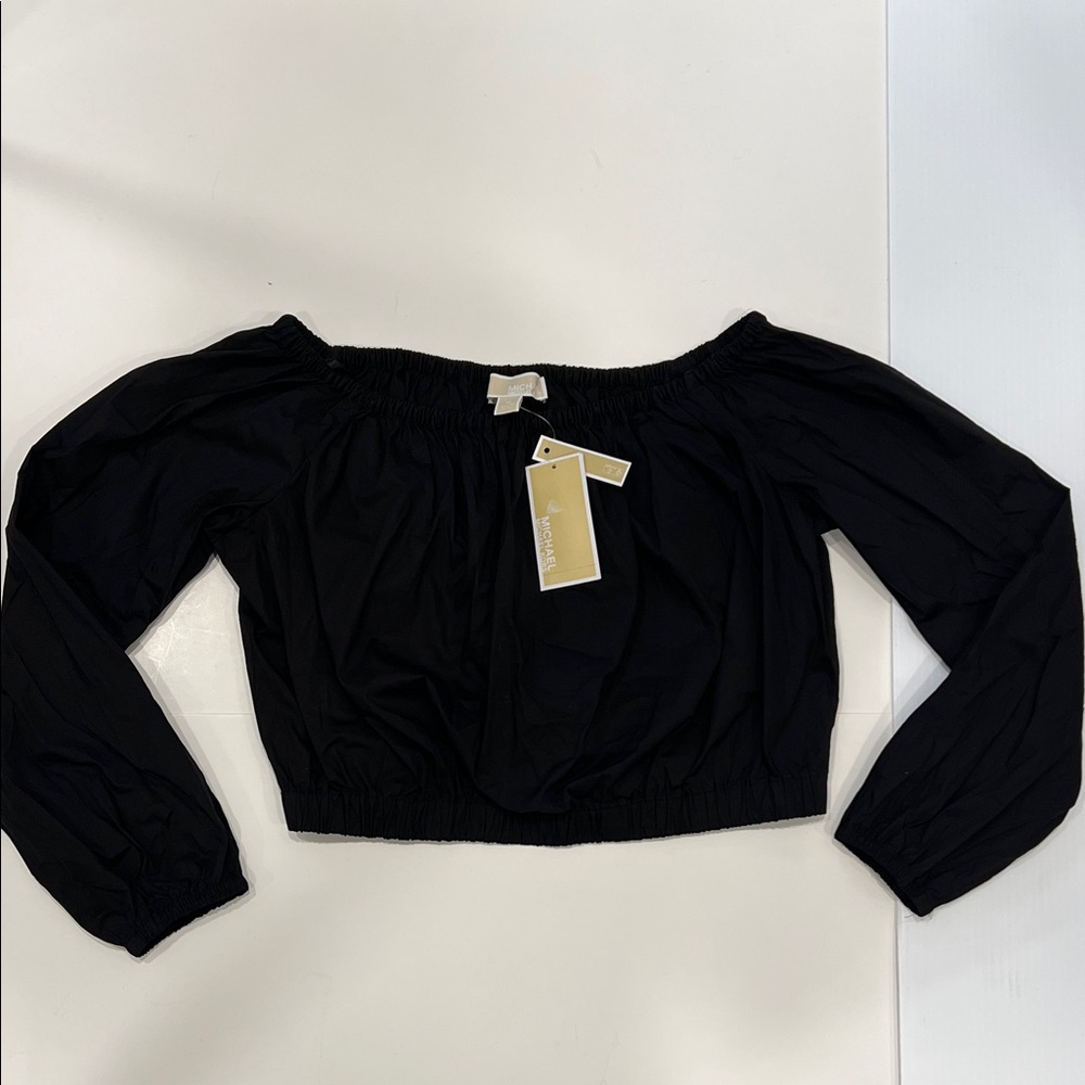 New Michael Kors Women’s Black Off-Shoulder Top in size medium